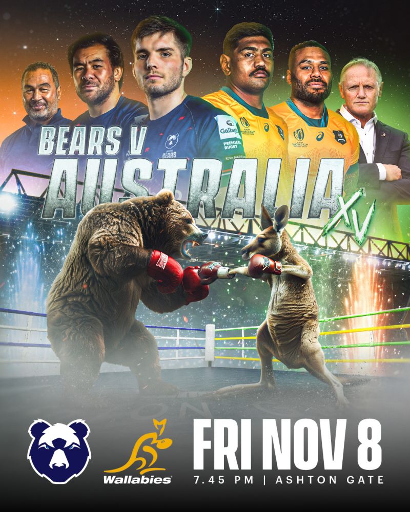 Bristol Bears vs Australia 8th November 7.45pm Kick Off