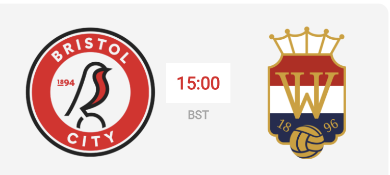 Bristol City FC vs Willem II 3pm Kick Off