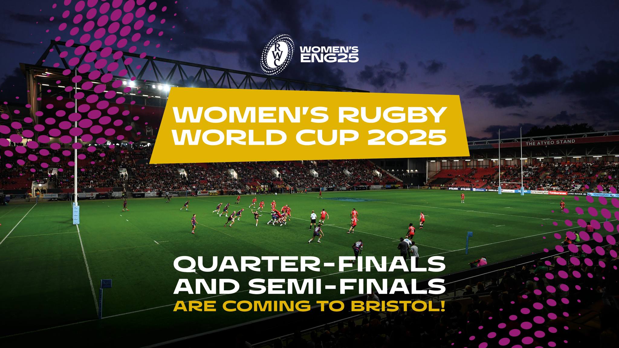 Winner Pool B vs Runner-up Pool A (Teams TBC) – Women’s Rugby World Cup 4pm Kick Off